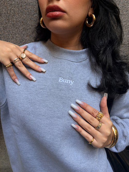 CREWNECK RAGLAN BUNY CINZA MESCLA