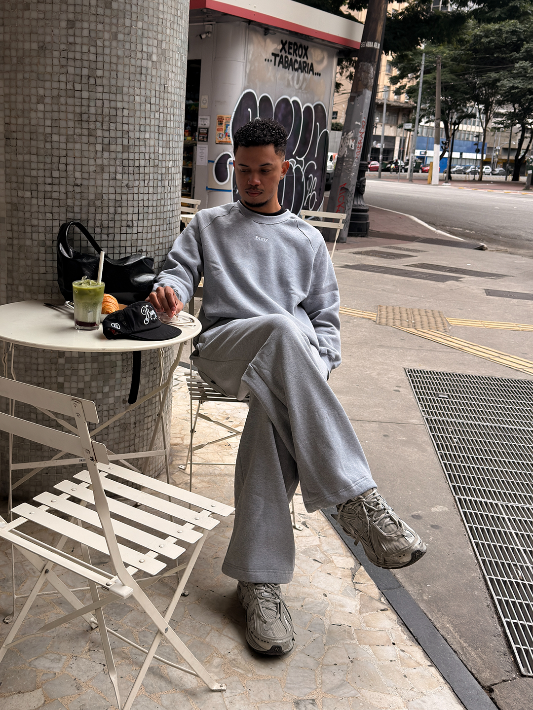 SWEATPANT "B" CINZA MESCLA