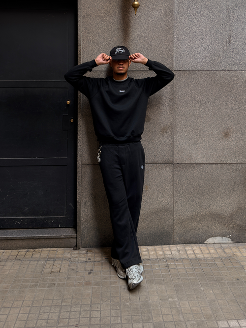 CREWNECK RAGLAN BUNY BLACK