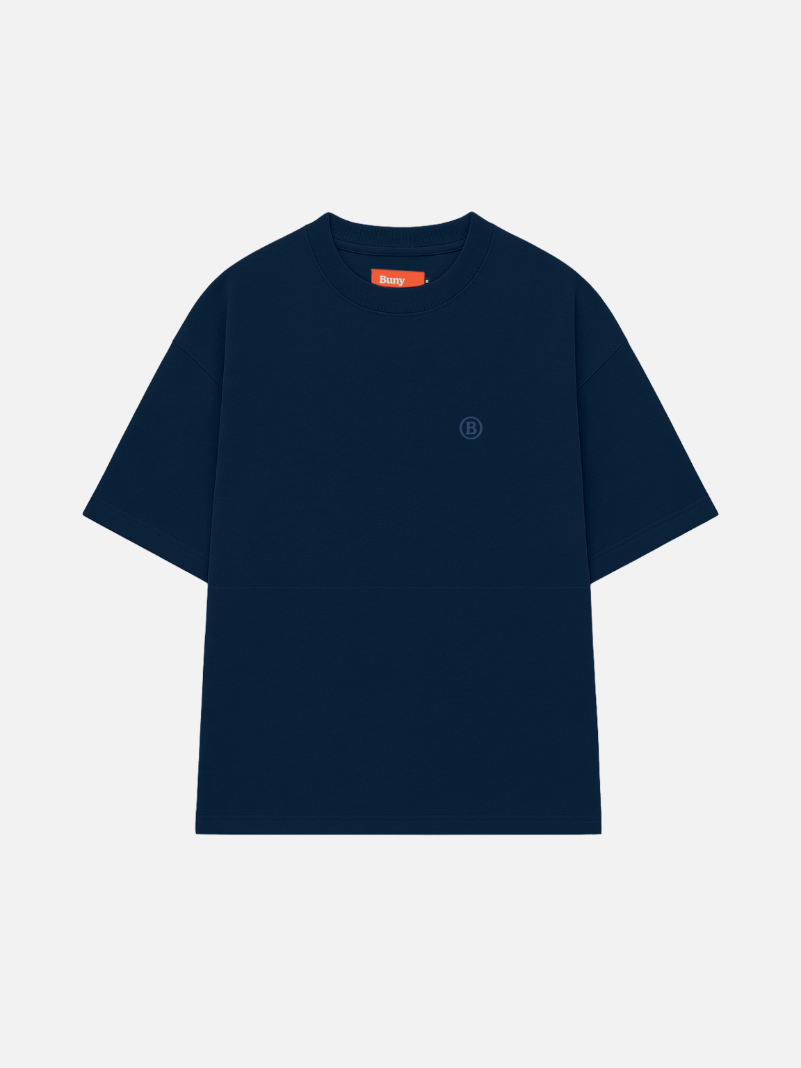Camiseta Oversized Azul Marinho Bordado 